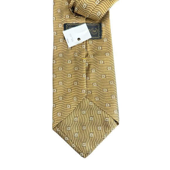 Filo A Mano Men's Gold Silk Tie Hand Tailored by Tom James - NWT - Picture 5 of 7